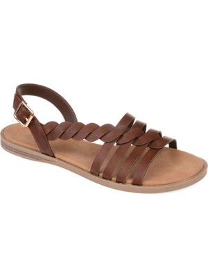 

JOURNEE COLLECTION Женские сандалии без пятки на пятке с коричневым ремешком Solay Toe, 7,5 м, Коричневый, SOLAY-SANDAL