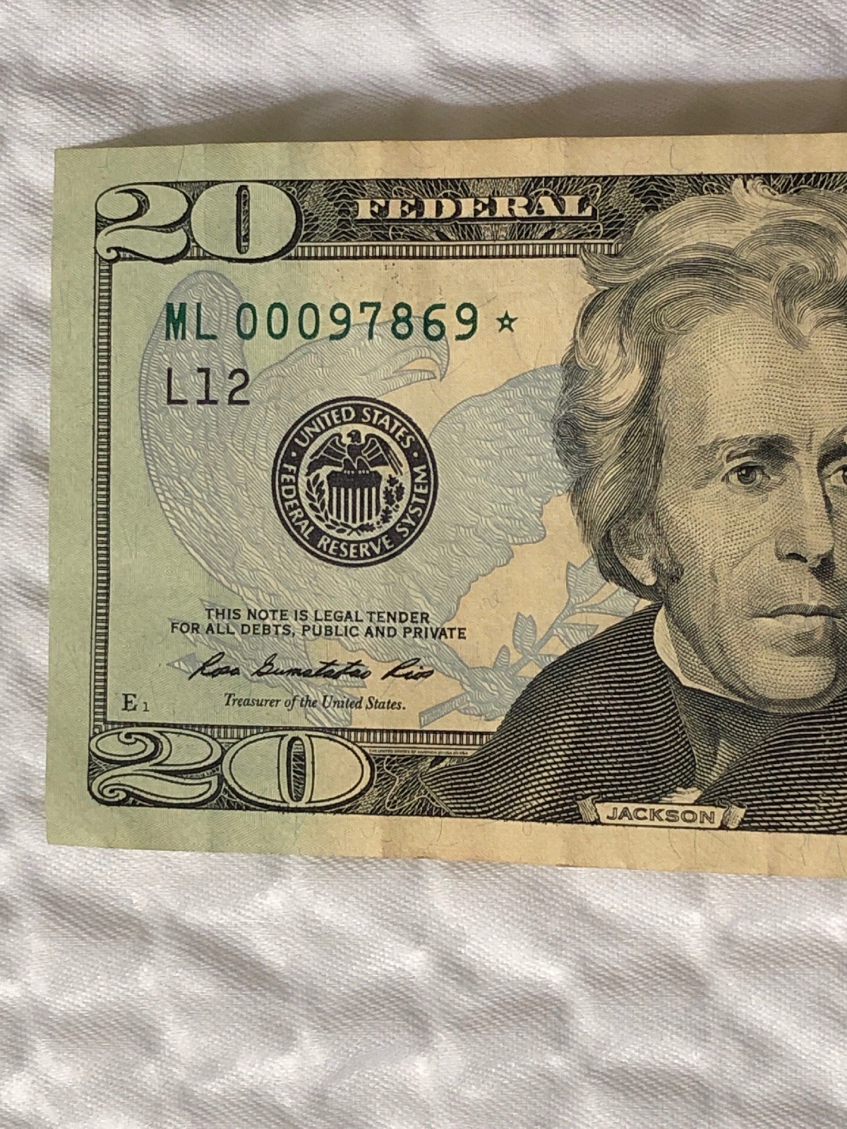 2013 $20 TWENTY DOLLAR BILL STAR ✯ NOTE SAN FRANCISCO FRB