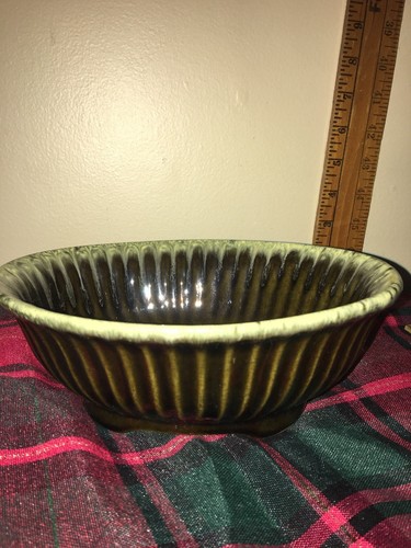 Hull Oblong Vase, Green Drip, In Very Good Condition, No Chips Or Cracks
