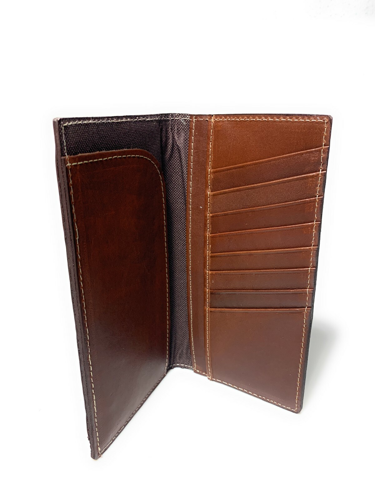 MEN'S WESTERN COWBOY WALLET GENUINE LEATHER LONG BI FOLD TALL RODEO WALLET