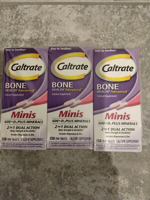 Caltrate 600+D3 Plus Minerals Minis Supplements - 150 Tablets 4/24  Pack Of 3