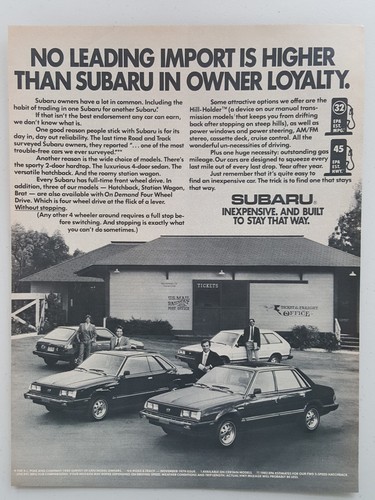 1982 Subaru Hatchback Station Wagon Sedan Import car Vintage Magazine Print Ad