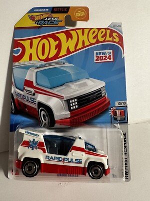 2024 Hot Wheels Rapid Pulse White Red  #137 137/250 HW First Response Emergency