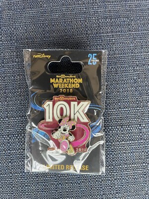 Disney 2018 Marathon Weekend Pin 10K art Limited Release Pin Minnie RunDisney