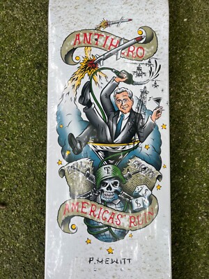 Early 2000's ANTIHERO PETER HEWITT Skateboard Deck in Plastic Americas Ruin Bush