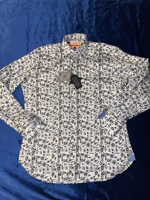 New Visconti Black Long Sleeve Shirt Mens Size  S Retail 145.00 Style