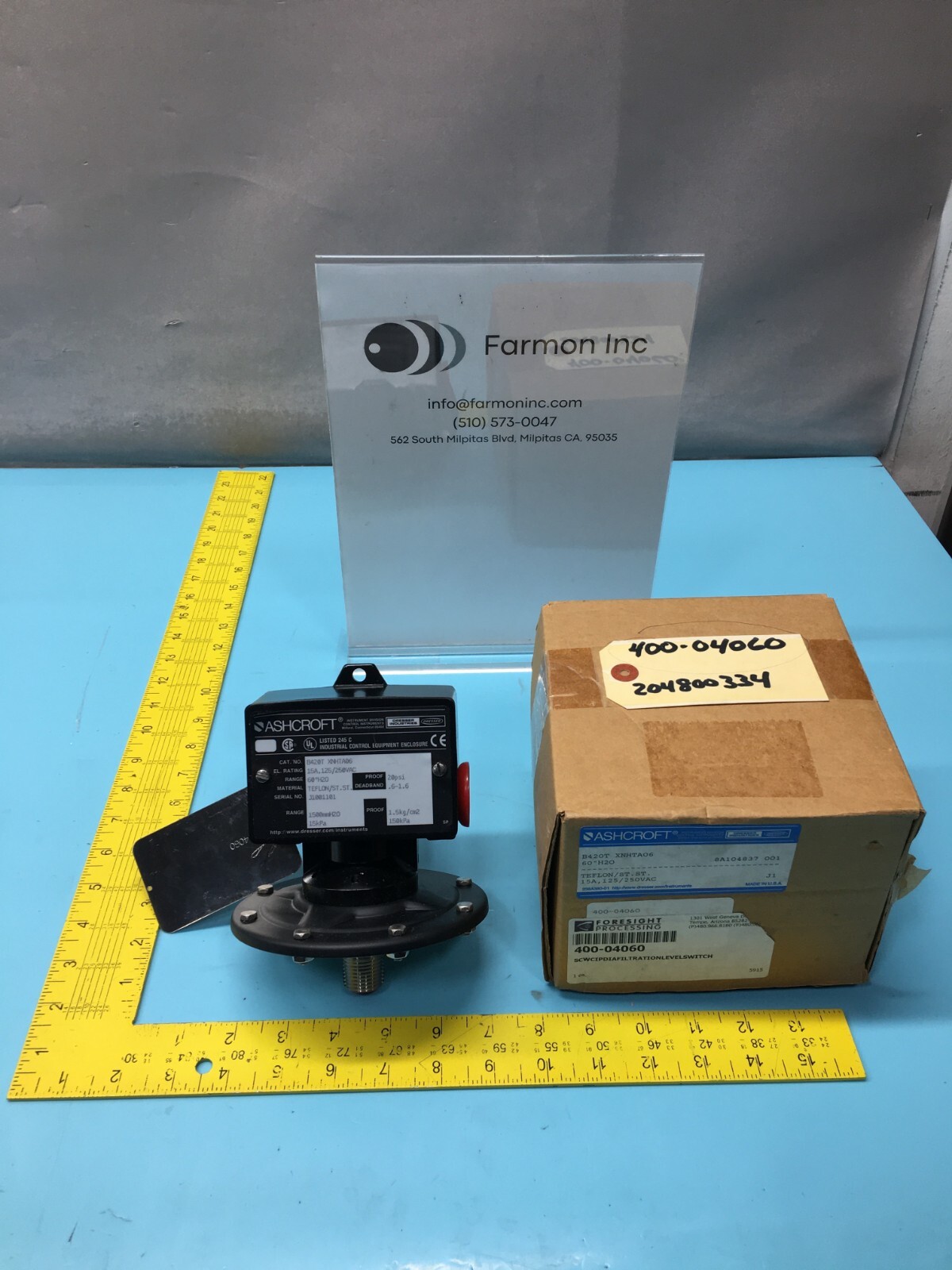 ASHCROFT B420T XNHTA06 SCW, CIP, DIAFILTRATION, LEVEL, SWITCH, 400-04060, 145941