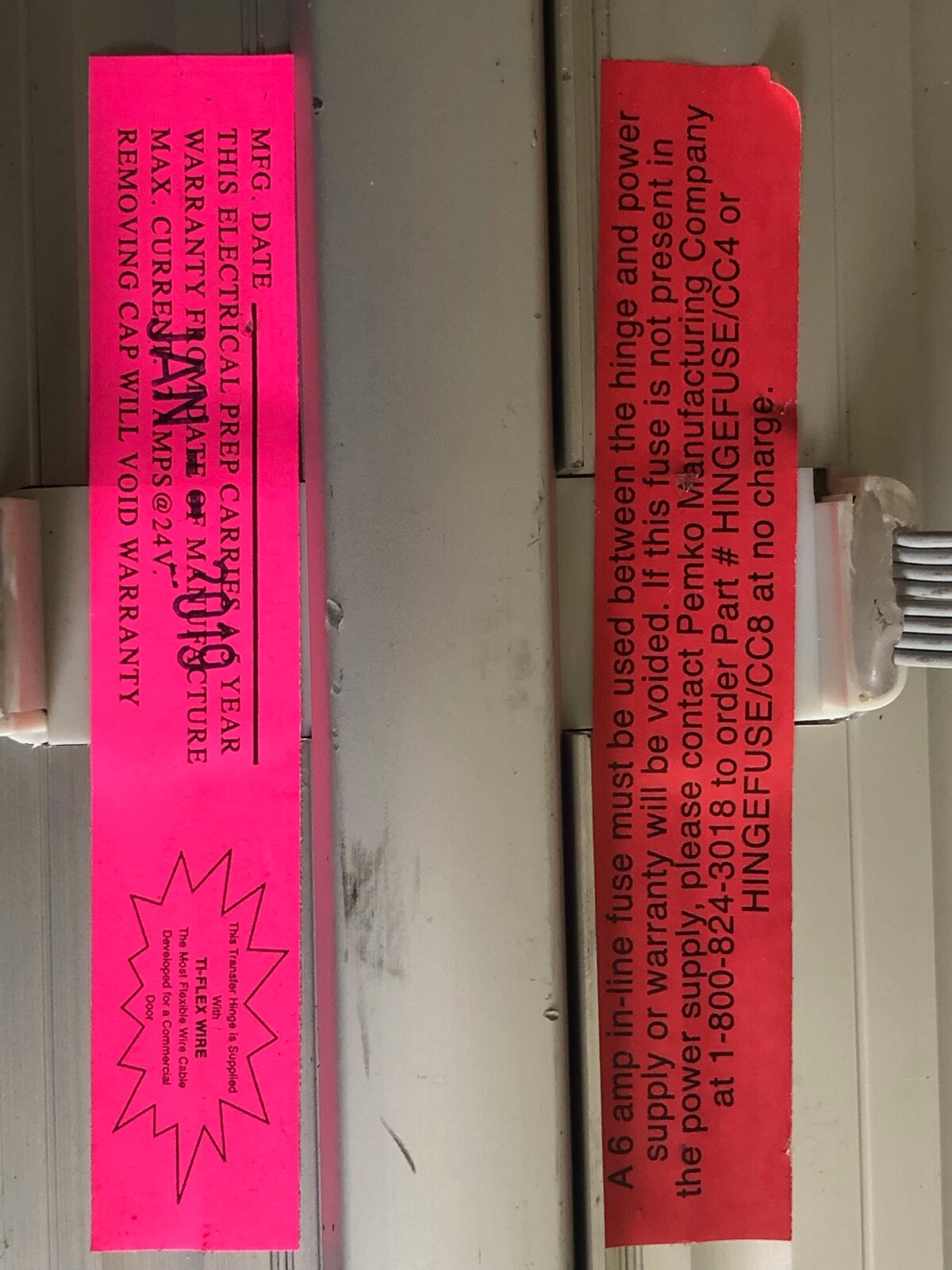 PEMKO ELECTIFIED CONTINUOUS HINGE POWER TRANSFER ONLY 4 WIRE HINGEFUSE/CC4 CC8