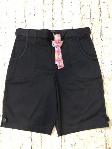 NWT New Cherokee girls school uniform Bermuda shorts Navy 8 Adjustable belt