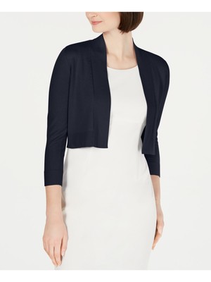 

CALVIN KLEIN Женский темно-синий свитер с открытым передом и рукавами 3/4, Navy