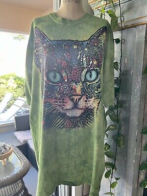 The Mountain by Dean Russo Cat T Shirt Tie Dye Graphic Print Size 3XL Unisex