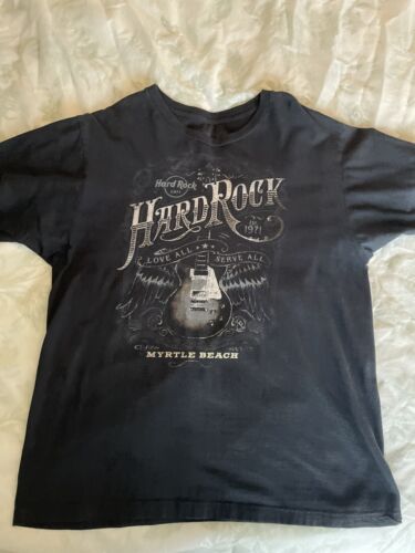 Mens Large Hard Rock Cafe Myrtle Beach Guitar T-shirt Black