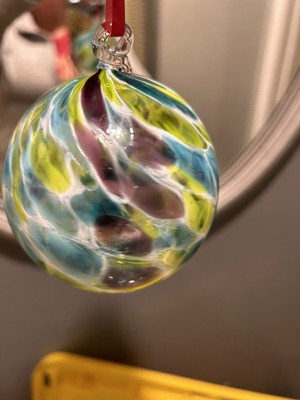 Hand Blown Glass Sphere Ball Multi Splash Sun Catcher Friendship Ornament Excel