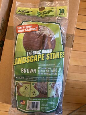 NEW Durable Brown Terrace Board Stakes 10-Pack for Edging Landscape Pavers Trees