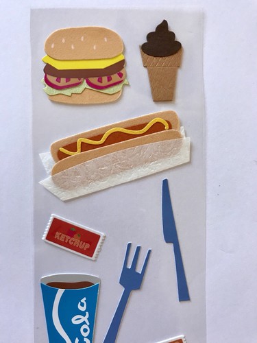 NIP FAST FOOD A TOUCH OF JOLEE'S DIMENSIONAL STICKERS BURGER CHICKEN FRIES COLA