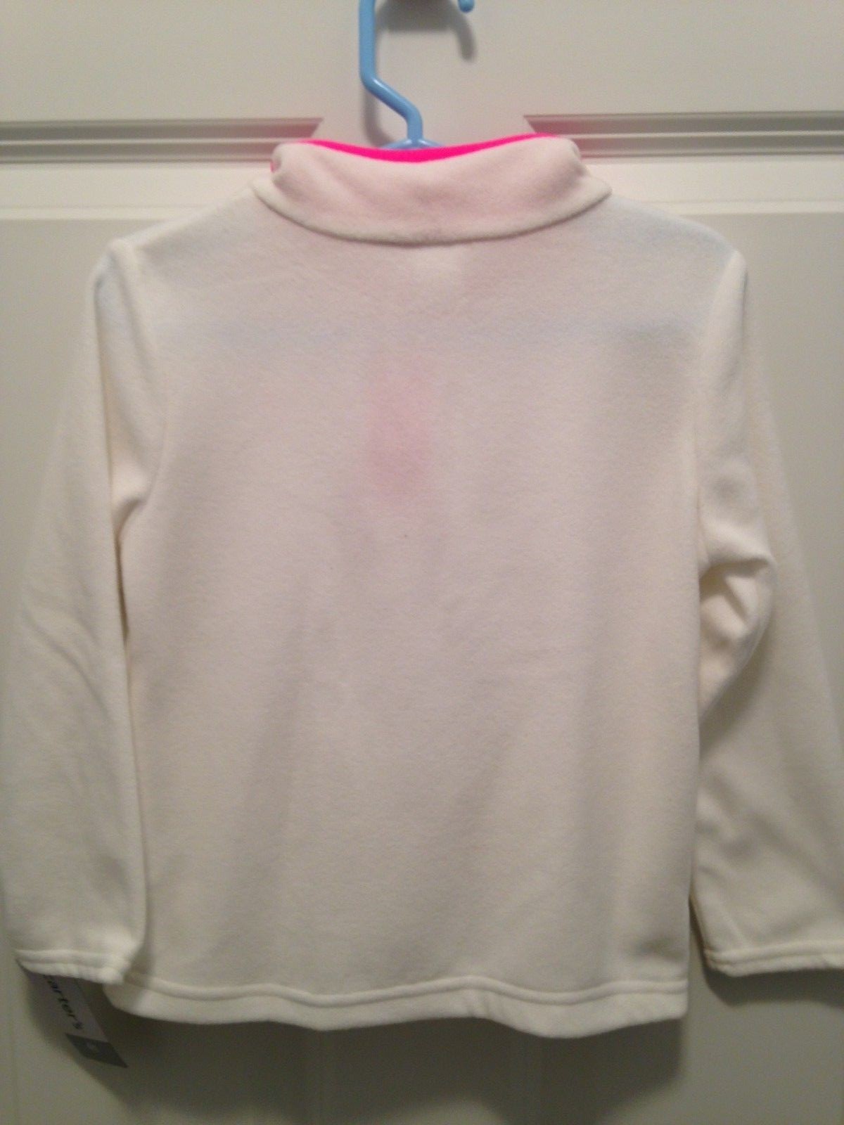 NEW Carter's Girl's White Quarter-Zip Pullover w/Pink Trim Size 4T