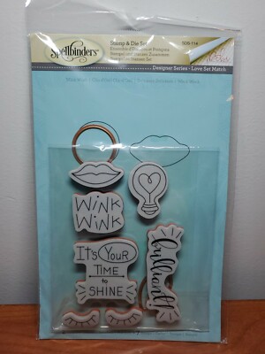 Spellbinders Love Set Match Wink Wink stamp and die set new
