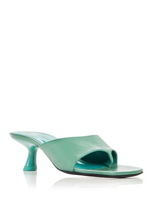 

SIMON MILLER Женские темно-бирюзовые кожаные сандалии без шнуровки на каблуке-китенке, Teal, F164-9013-55812