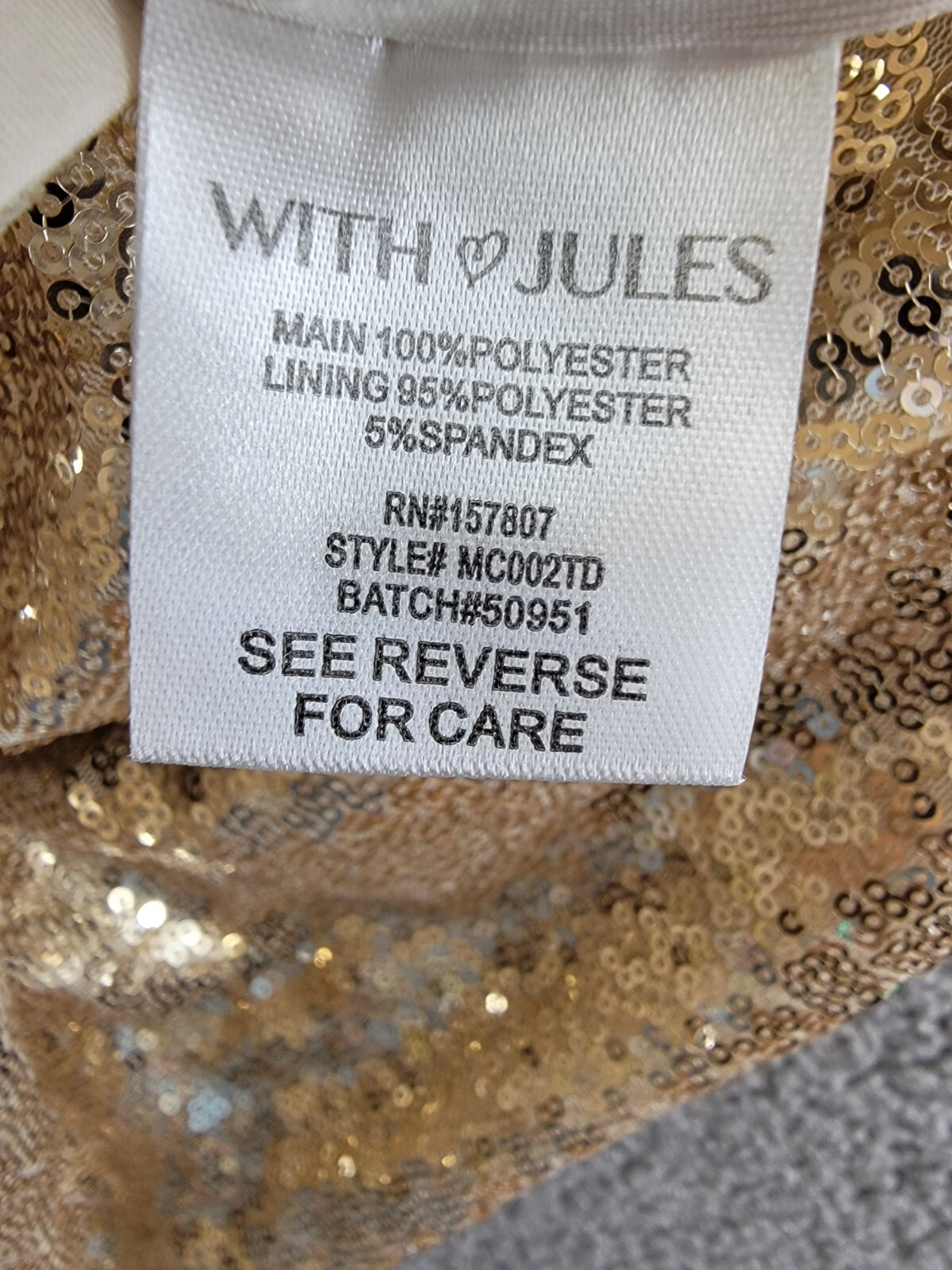 With Jules Sleeveless Sequin Bodycon Dress Big Girls XL Gold Round Neck Pullover - Picture 12 of 15