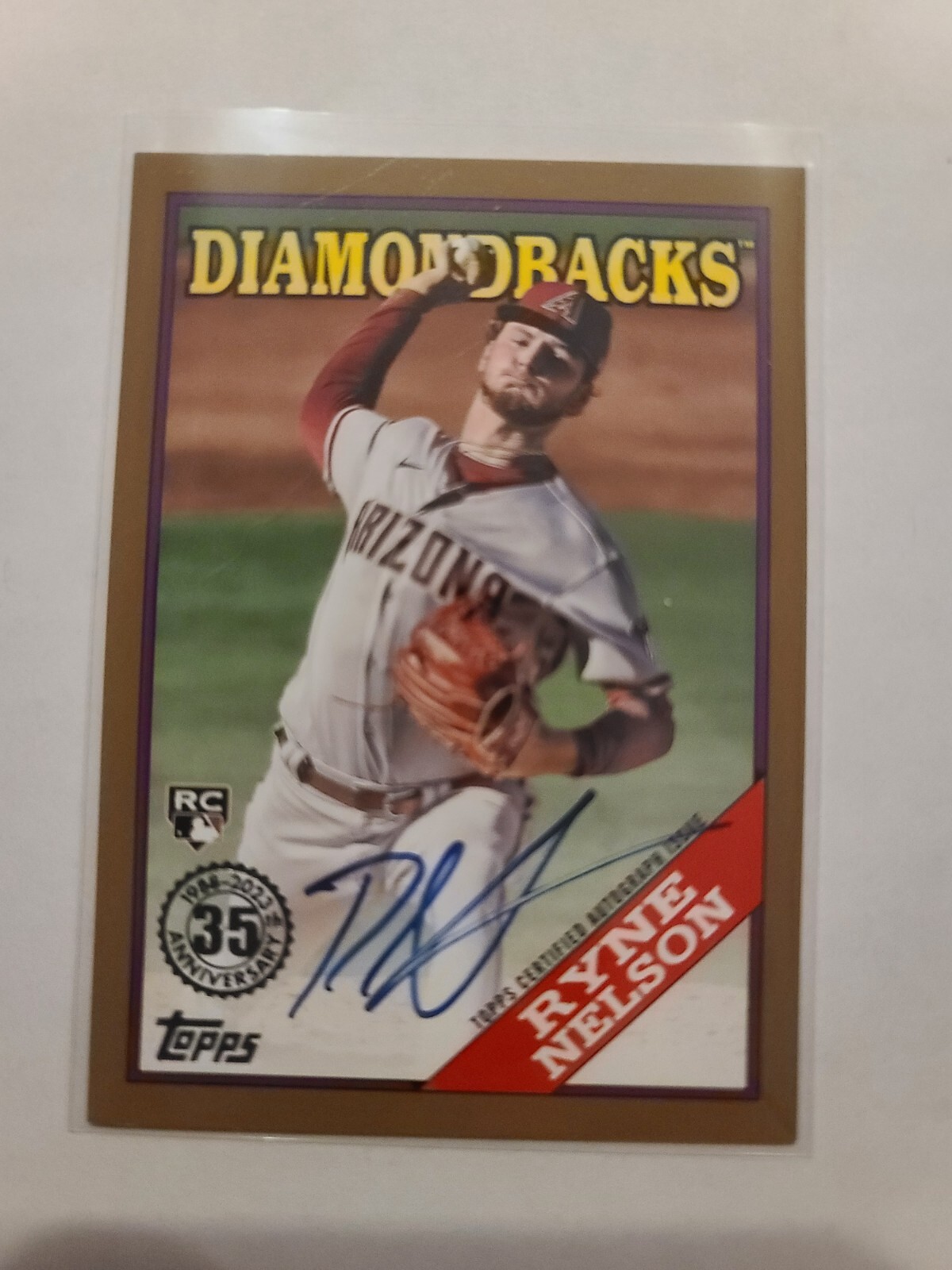 2023 Topps Update 1988 Autograph Ryne Nelson RC Gold