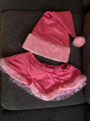 Victoria Secret Sexy Little Things Pink Santa Hat With Sequins & Matching Skirt 
