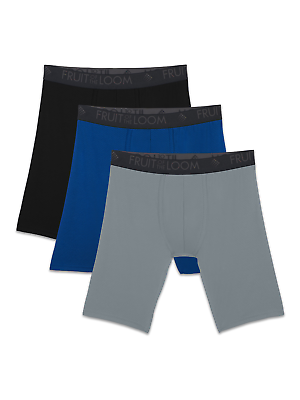 Fruit of the Loom Men's Breathable Performance Boxer Briefs Short Leg 3 Pack