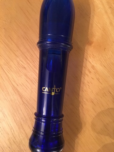 Recorder Transparent Blue Canto One-Piece Translucent Soprano Baroque Fingering