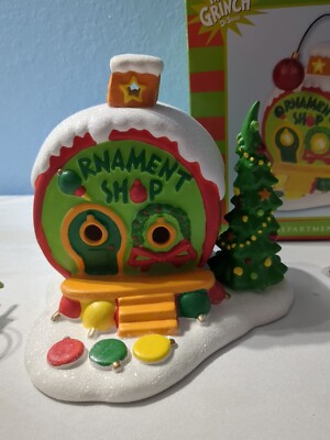 Department 56 Dr.Seuss The Grinch Who-Ville Ornament Shop Christmas Whoville NEW
