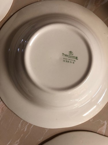 Set Of 4 Homer Laughlin Eggshell Serving Round Bowl Rose Pattern Lattice