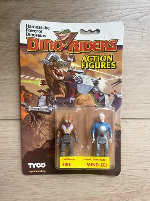 Vintage 1987 Tyco Toys Dino Riders FIRE and MIND ZEI. Unopened