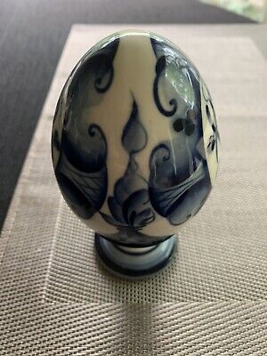 GZHEL Porcelain  Egg Russian Flowers Blue White Easter