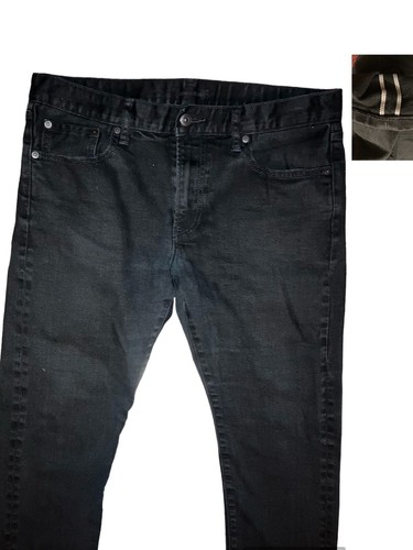 Uniqlo Jeans Selvedge Black Straight Faded Denim Jeans