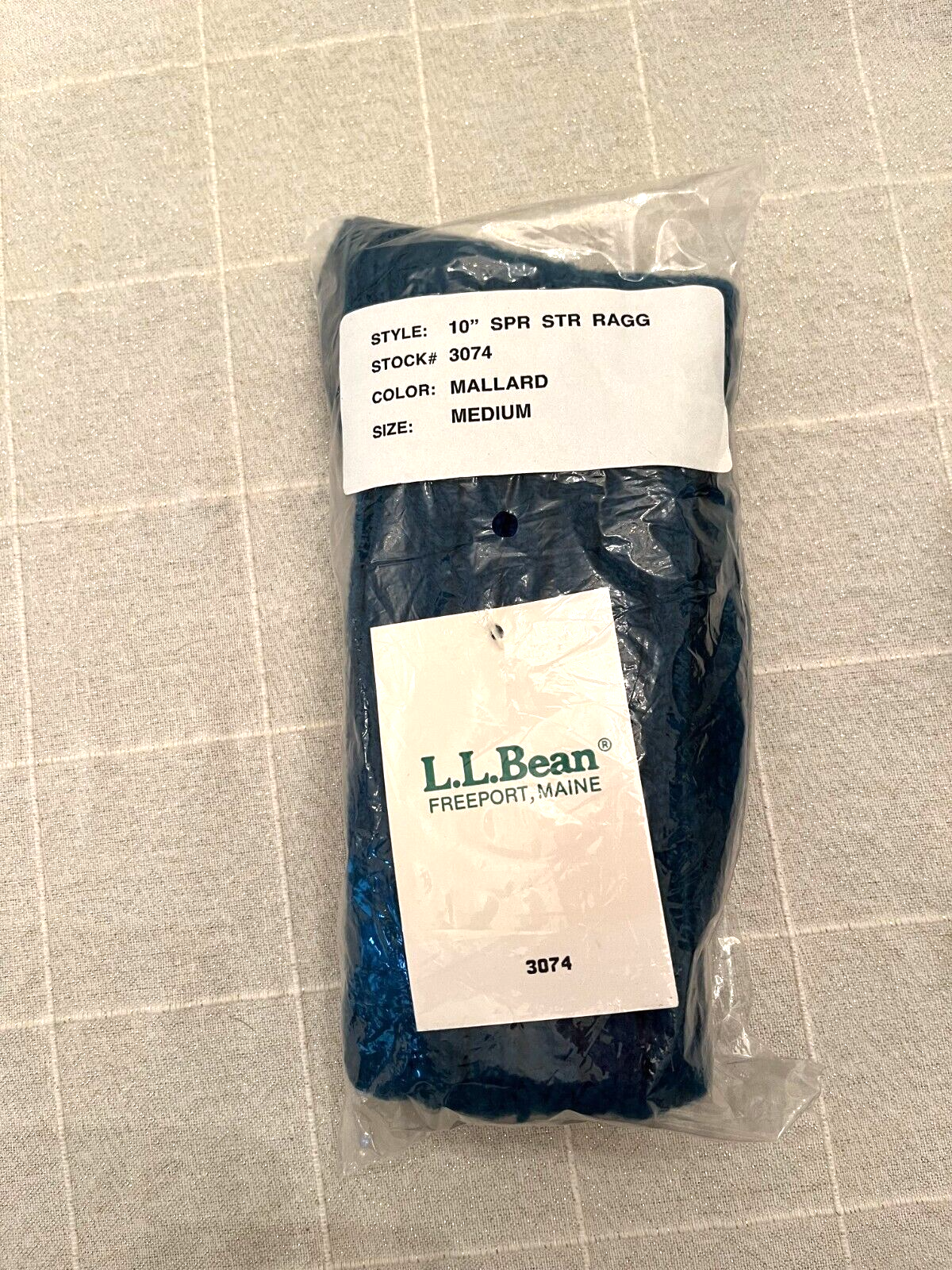 2 Pair: NWT Vintage LL Bean, Mallard, Wool Blend, Ragg Socks, Size 10-13 Medium