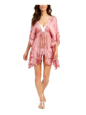 

RAVIYA Женское розовое кимоно Tie Dye с крючком Tie Swimsuit Cover Up, Розовый