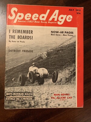 Speed Age July 1951 Edition Automotive Magazine