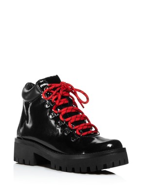 Кожаные ботильоны Knox с круглым носком на платформе AQUA Womens Black Leopard 1 7 М