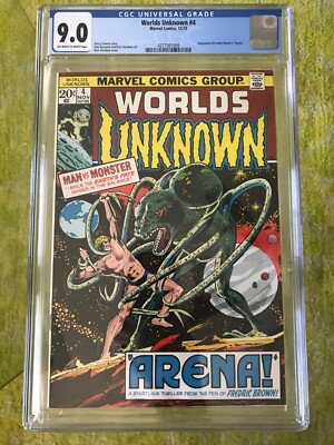 WORLD'S UNKNOWN#4 CGC 9.0 OW/W HIGH GRADE MARVEL HORROR