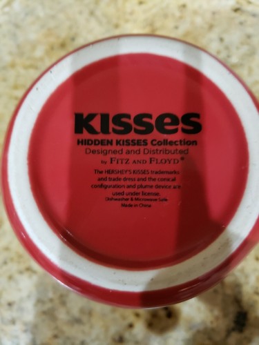 Fitz and Floyd Hidden Kisses Red Hershey's Kiss Holiday Mug Coffee Cup