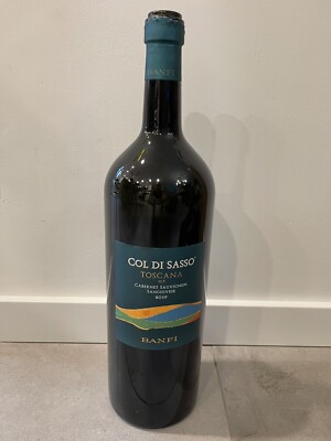 5 Litter Large Empty Glass Wine Bottle Jeroboam  COL-DI-SASSO Banfi Toscana 21 