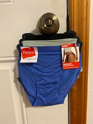 NEW WOMEN'S SIZE SMALL HANES ORIGINALS SUPERSOFT STRING BIKINI UNDERWEAR 3-PACK