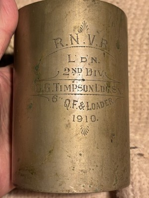 Vintage 1910 British Royal Naval Volunteer Reserve London 2nd Division Pint Mug