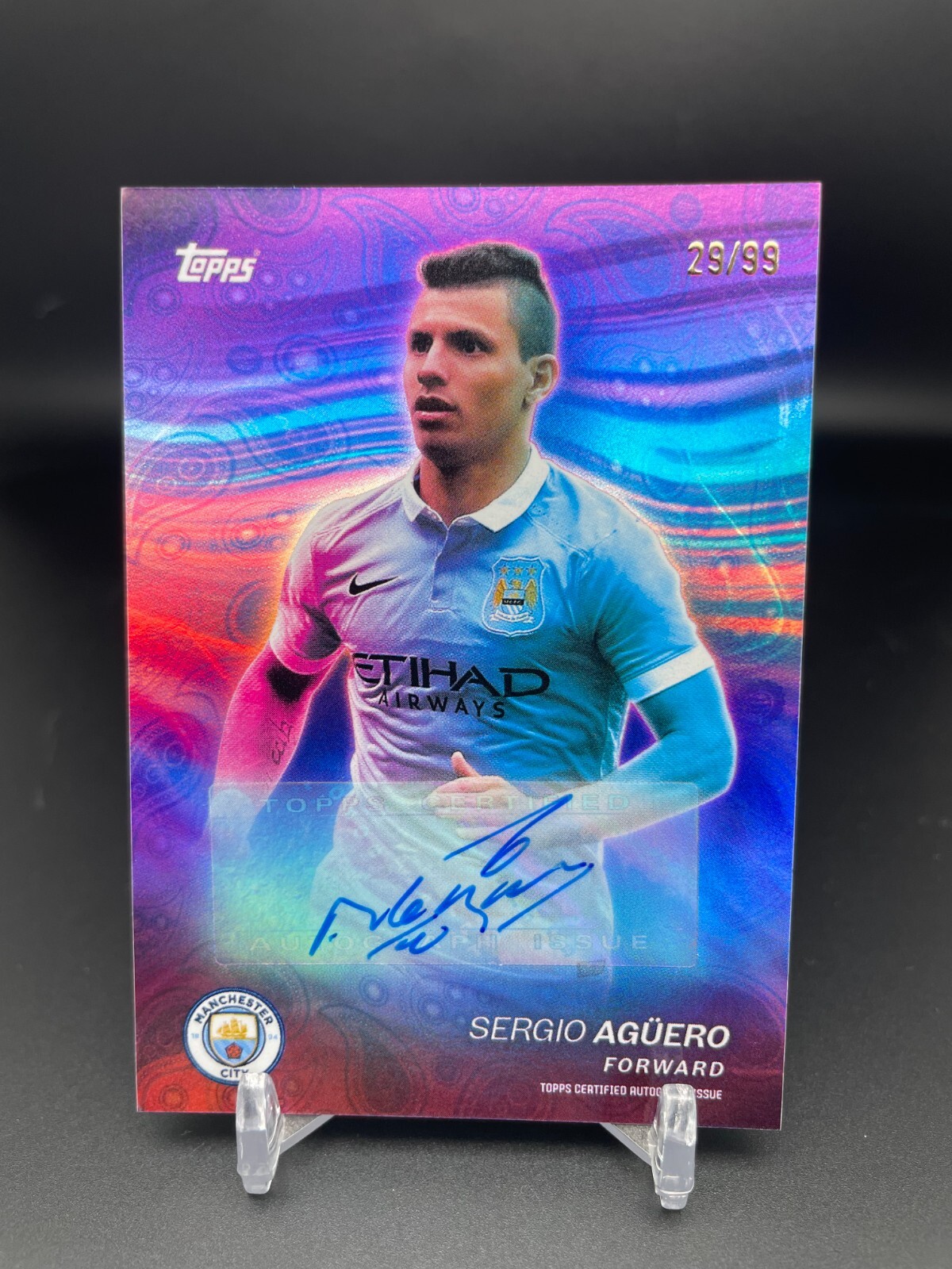 セルヒオ・アグエロ　Topps Merlin Heritage Aguero 2023-24 Sergio Aguero Auto /99 Topps Manchester City Team