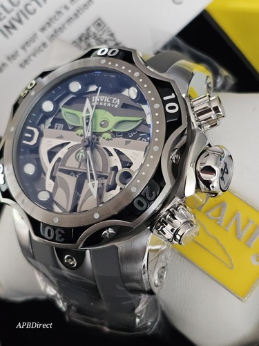 Pre-owned Invicta - Star Wars 228 Grogu Mandalorian - Venom 1000m Baby Yoda Mens Watch