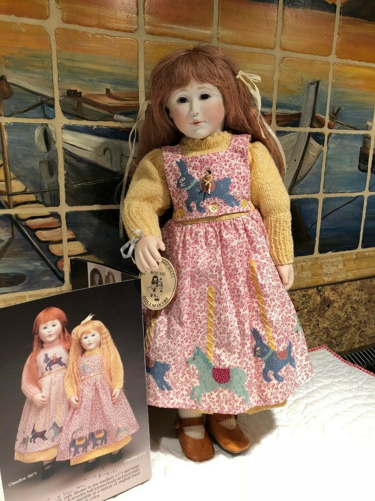 LYNNE AND MICHAEL ROCHE DOLL    CLAUDINE  DOLL  20 INCH  1989 MINT NEVER PLAYED