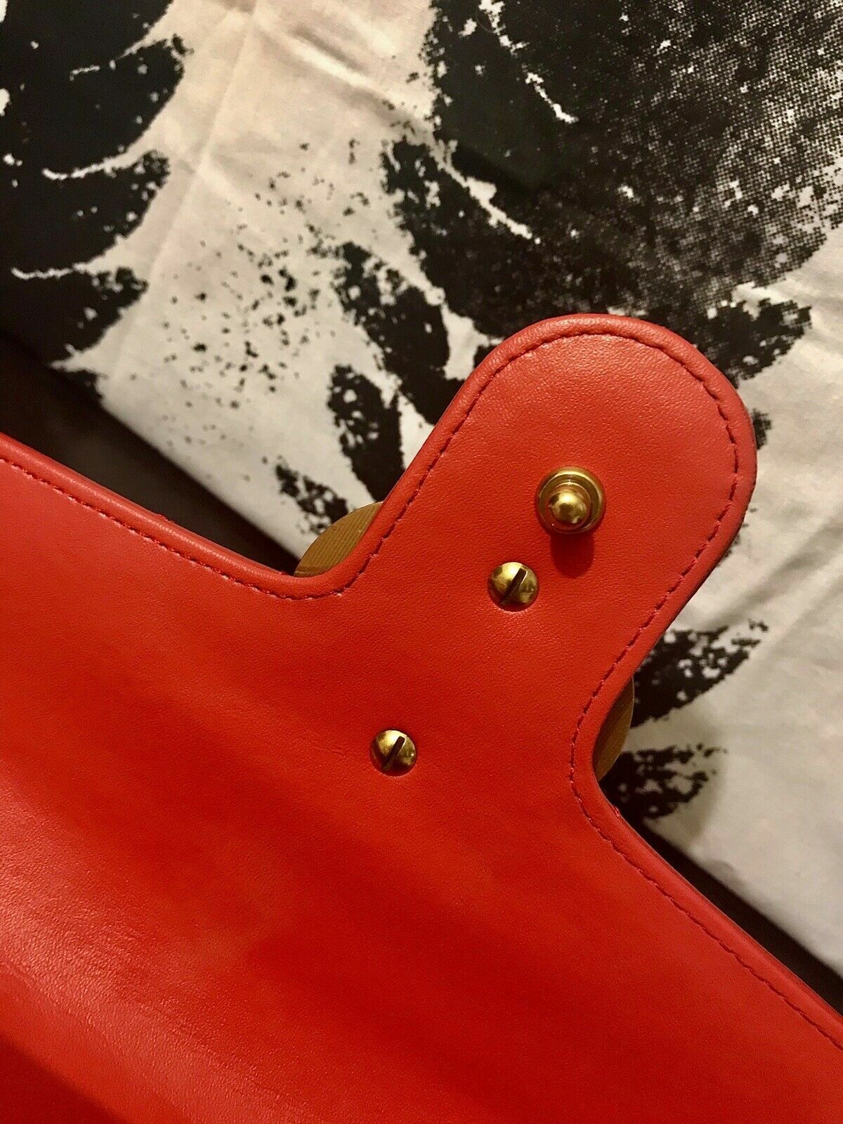 GUCCI MARMONT GG SMALL SHOULDER BAG RED QUILTED LEATHER