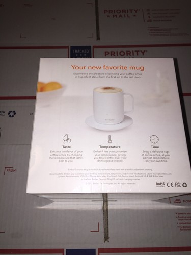 Ember - Temperature Control Heated  Ceramic Travel Mug 10oz White