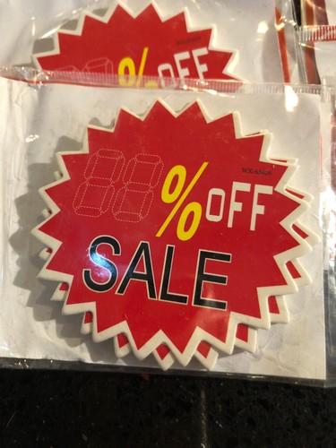 ASSORTED LOT OF 120 SALE!/SPECIAL!/NEW! % PRICE SIGNS RETAIL STORE PRICING TAGS!