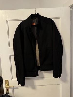 Hugo Boss Orus3 Herren Lederjacke Schwarz Echtleder Biker Gr. [52] Top