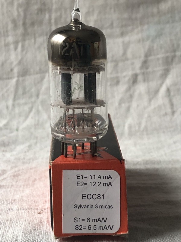 6201, Ecc81, 12at7 Sylvania Triple Micas Vacuum Tube, Lampe, RÃ¶Hre, Valve. Nos