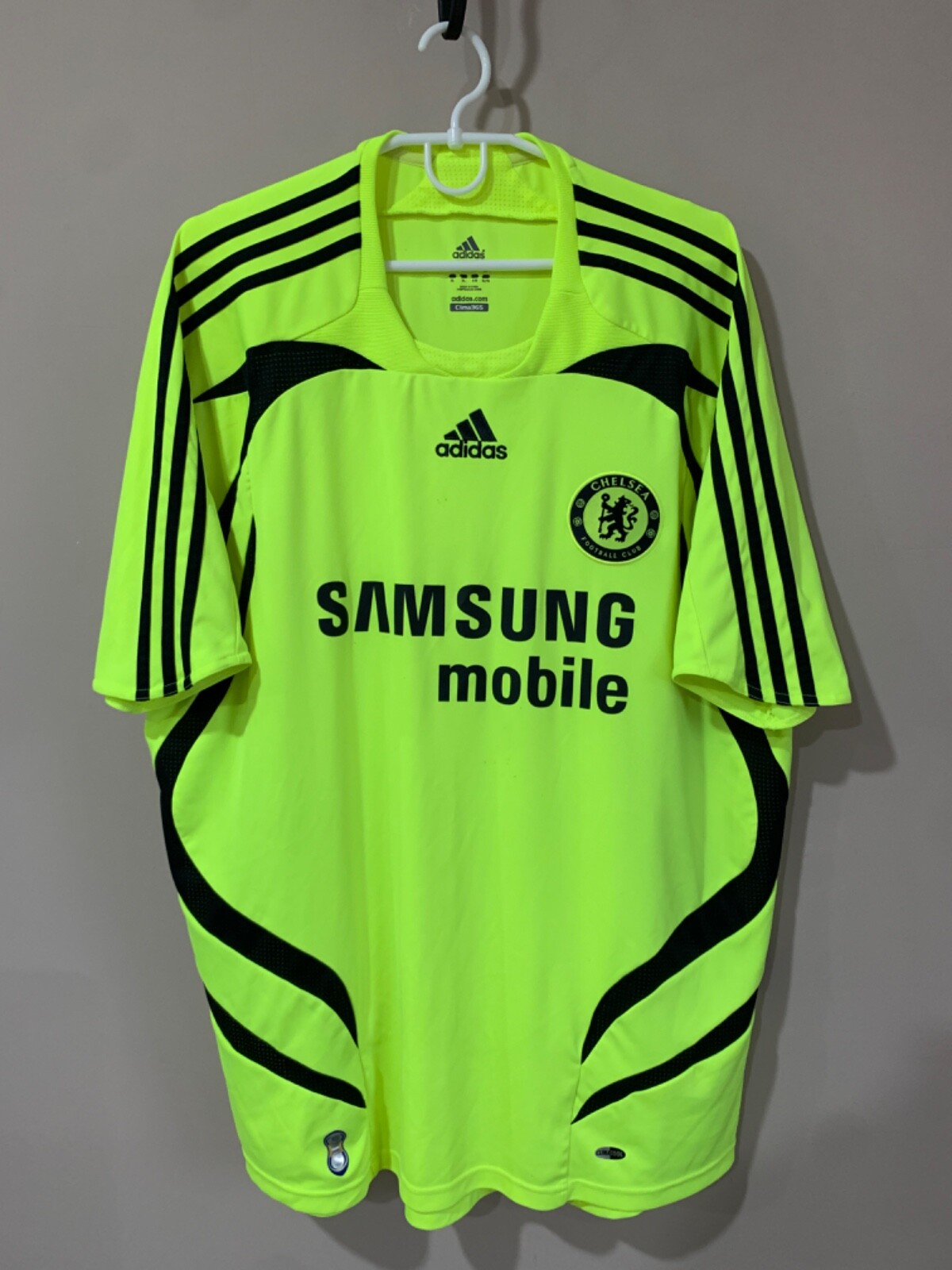 Chelsea FC adidas 2007-2008 蛍光イエローユニフォーム CHELSEA 2007/2008 AWAY FOOTBALL SHIRT JERSEY ADIDAS YL BOYS